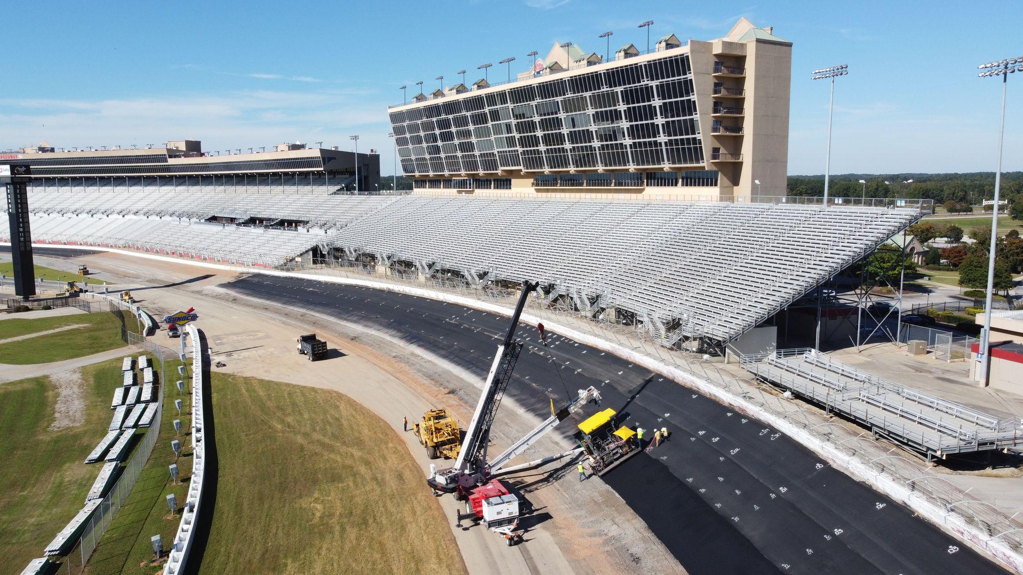 Crews clearing steep hurdles to pave allnew Atlanta Motor Speedway