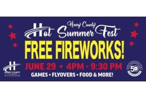 Henry County Hot Summer Fest FREE Fireworks Logo